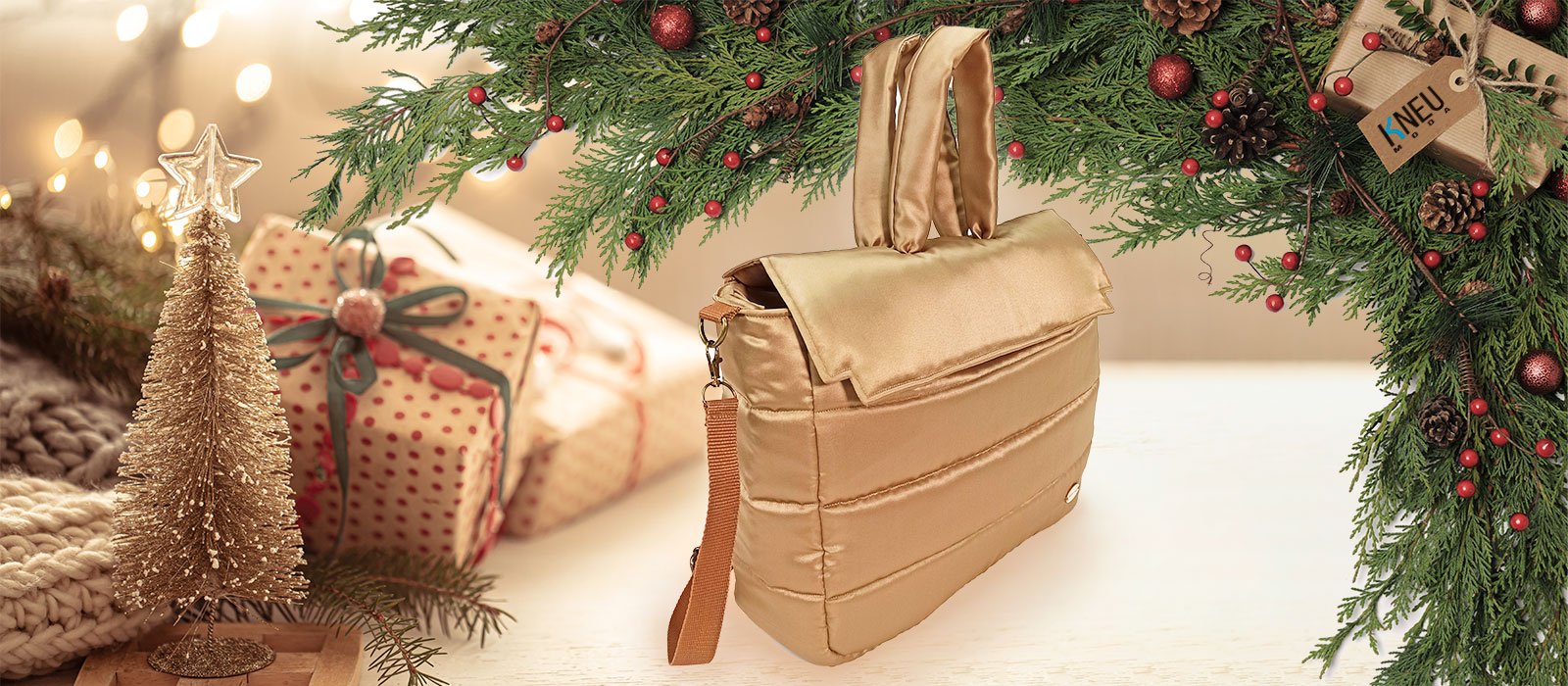 Bolsos acolchados - Color Camel - Modelo París